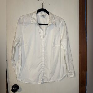 Nine West White Button-Up Shirt